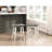 Transitional 4-Piece Counter Height Set, Table And Counter Height Stools And Coffee Solid Rubberwood Furniture