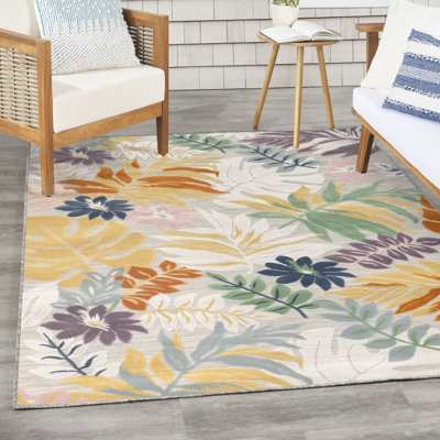  Suncoast 4' x 6' Multicolor Tropical Rug