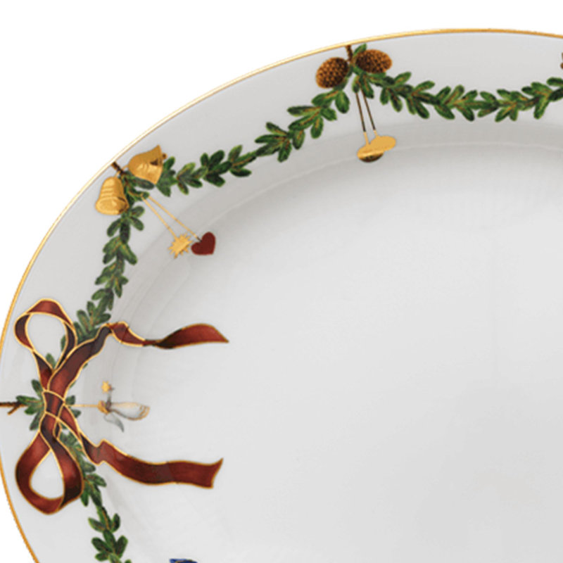Royal Copenhagen Star Fluted Christmas Oval Platter