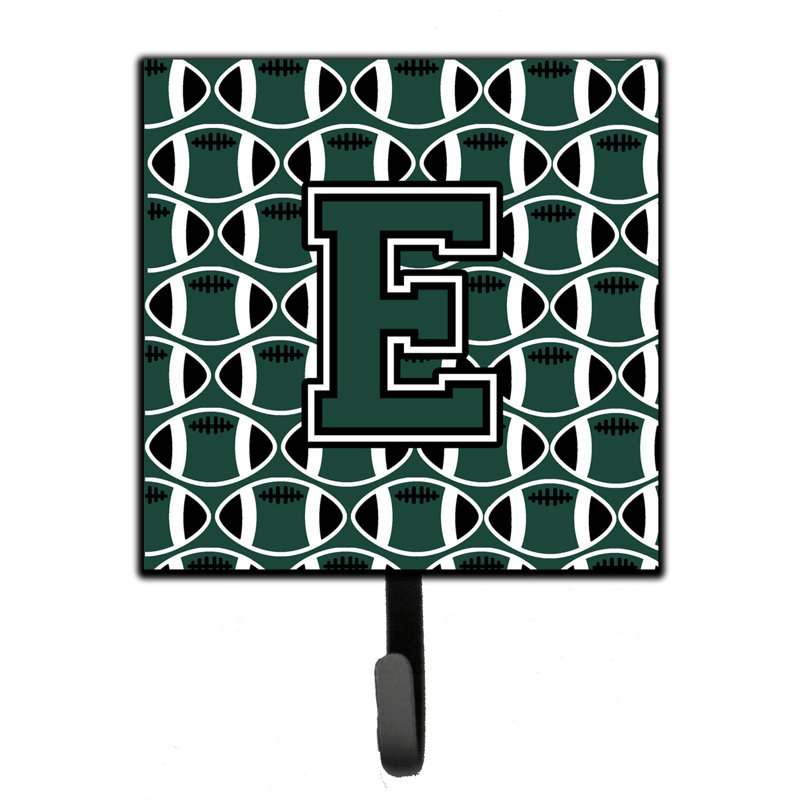 Porte-clés mural avec crochets pour clés Bickler Football, Vert/blanc, Lettre E