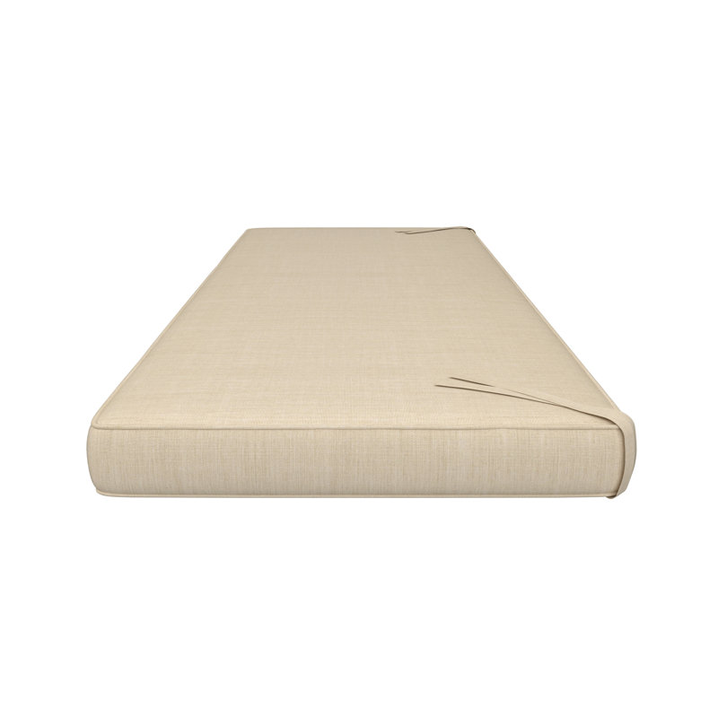 Wayfair Custom Outdoor Bench Cushion With Sunbrella Fabric, 48" W x 18" D, Canvas Flax