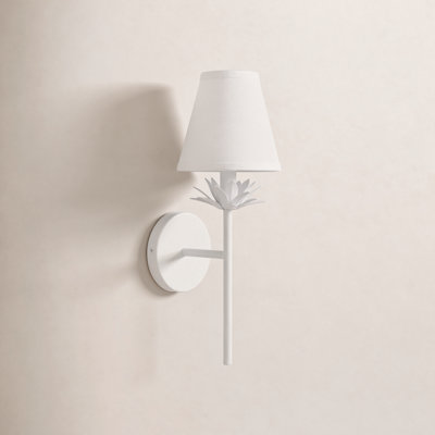 Ryland Metal Armed Sconce with Linen Shade