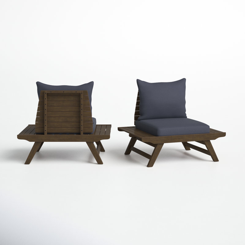 Acacia Outdoor Armless Lounge Chair - Thumbnail 5