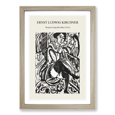Woman Tying Her Shoe Print by Ernst Ludwig Kirchner - Picture Frame Painting