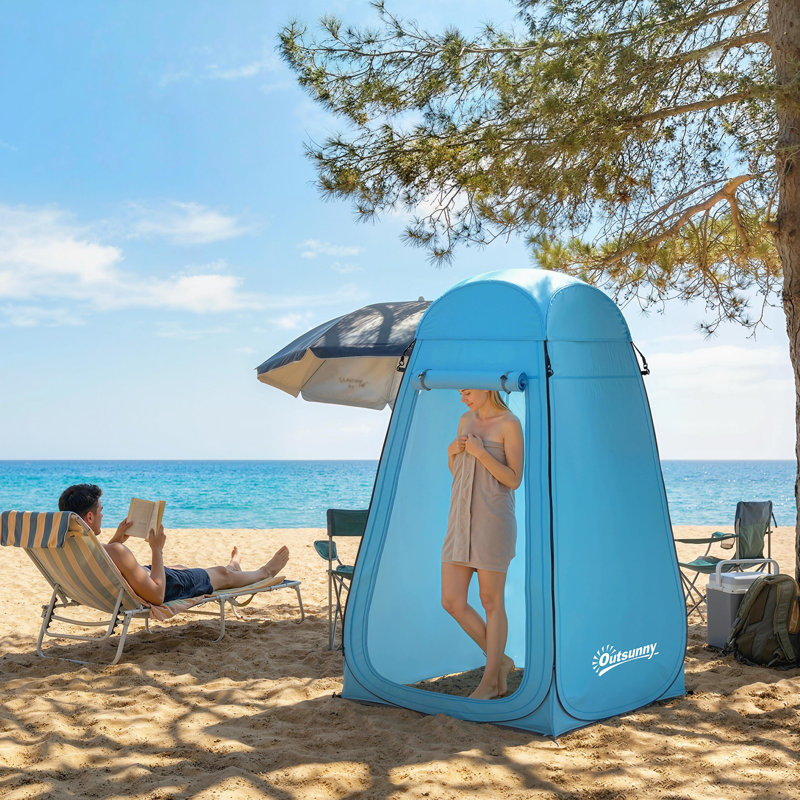 Tente de douche Pop Up, vestiaire d'intimité pour l'extérieur, bleu, Bleu