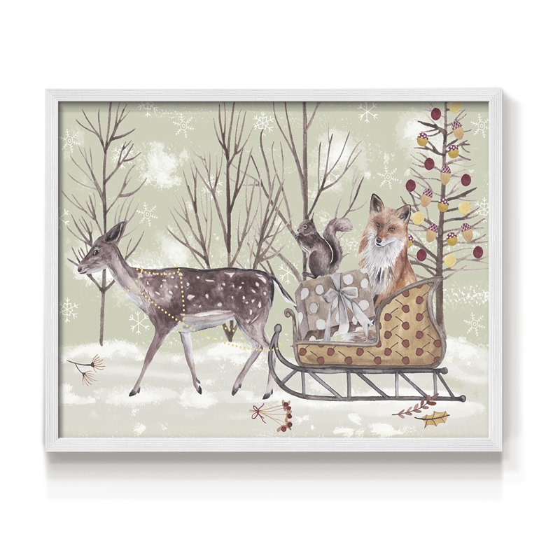 Collection Christmas Time, reproduction encadrée A, H 22 po x l 28 po, Blanc