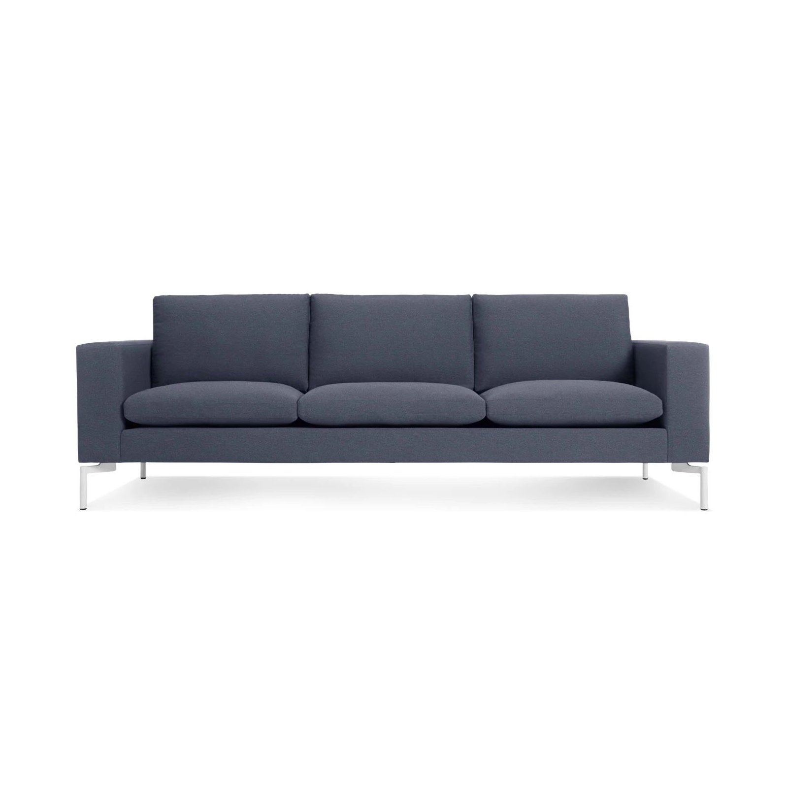 New Standard Upholstered Sofa, White, 32" H x 92" W x 35" D, Nixon Blue Acrylic