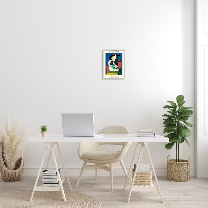 Chaise rouge Picasso, artiste abstrait classique, femme, H 14 po x l 11 po, Estampe numérique Farmhouse