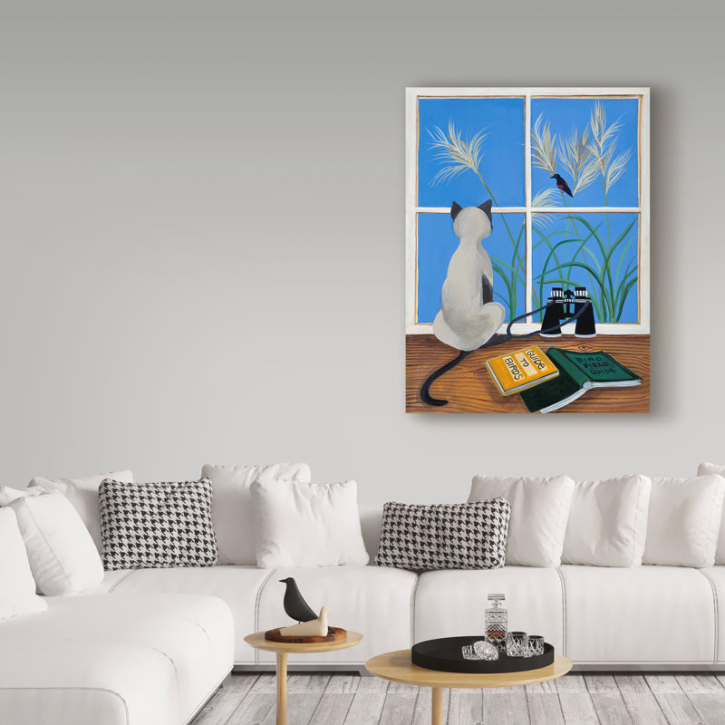 Jondra «The Birdwatcher», reproduction de peinture acrylique sur toile tendue, H 19 po x l 14 po x P 2 po