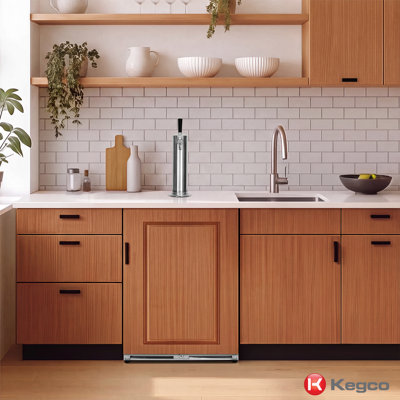 Infinity Series Dual Tap Panel-ready Ada Kegerator With Right Hinge Overlay Door