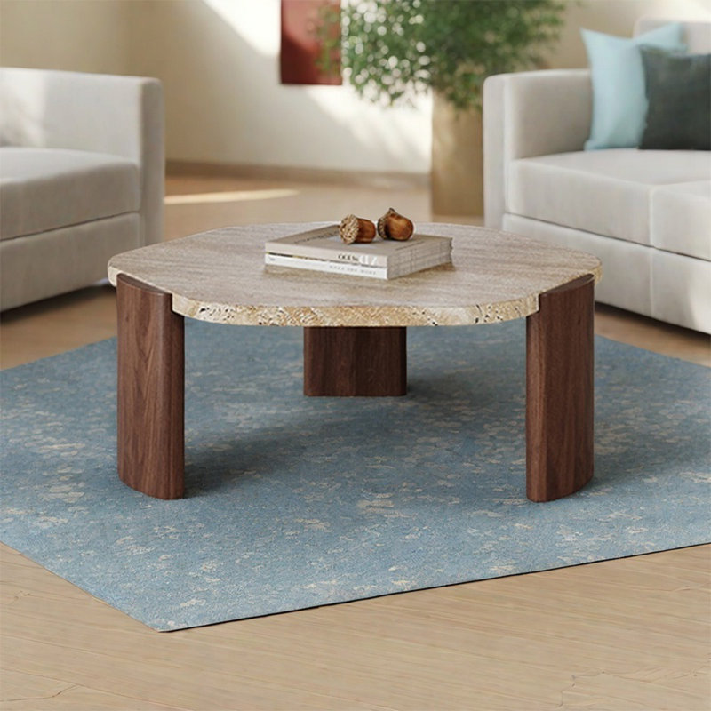 Table basse Simple, H 13,8 po x L 27,6 po x l 27,6 po, Noyer