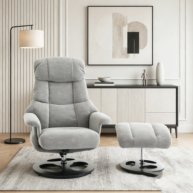 Fauteuil inclinable ergonomique avec repose-pieds, Gris