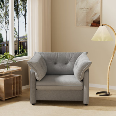 Chaises d'appoint confortables surdimensionnées avec coussin, fauteuil rembourré de style Mid-Century, grand fauteuil de lecture pour le salon, bureau