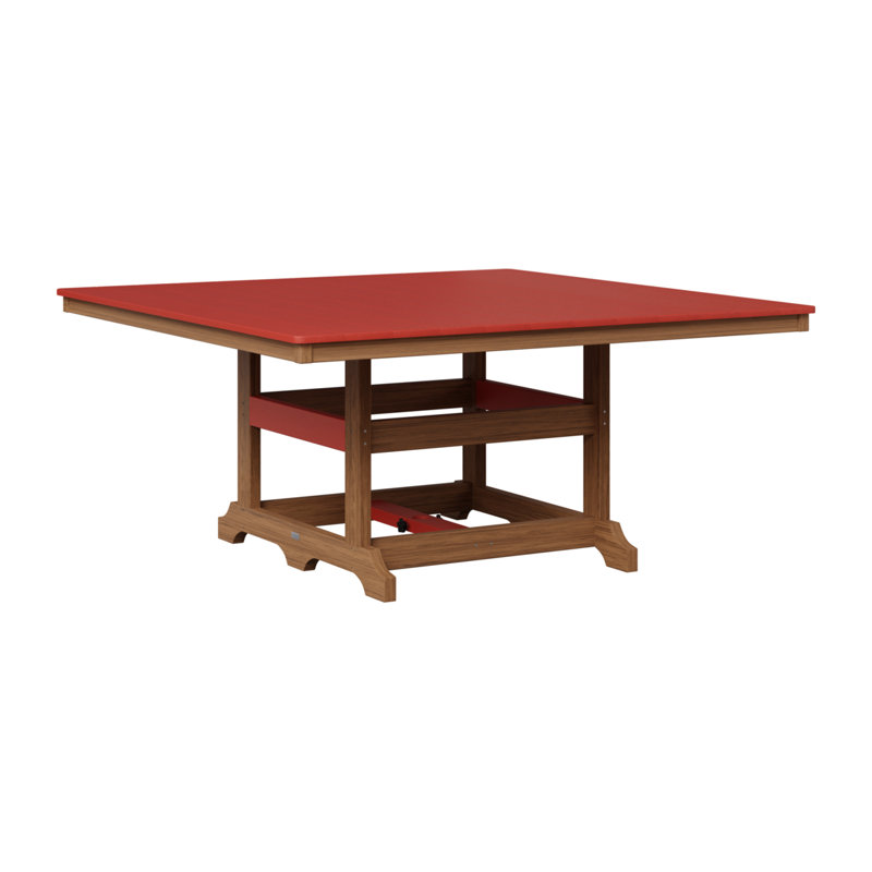 Table de salle à manger Berlin Classic, Acajou antique, Rouge écarlate