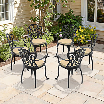 Aluminum Patio Dining Chair Set Of 6