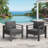 Set Of 2  28" All-Weather Metal Patio Armchairs-2062878079-2062878067