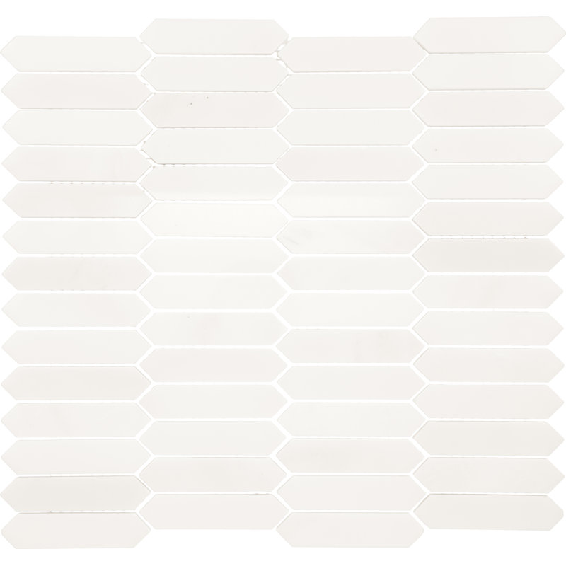 13" x 12" Natural Stone Mosaic Tile, White
