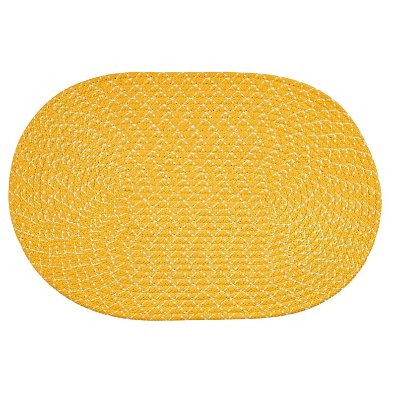 Tapis jaune tressé Jett, Tapis de couloir 24 po x 60 po