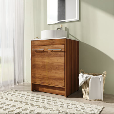 Matesha 23.67'' Single Bathroom Vanity with Sintered Stone Top