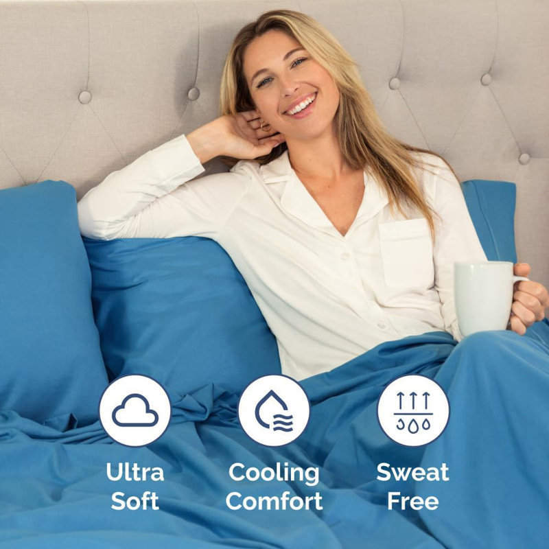 6 Piece Extra Deep Pocket Sheet Set, Cooling & Breathable Bed Sheets, Soft Hotel Luxury Bedding, Fits 18–24 Inch Mattress