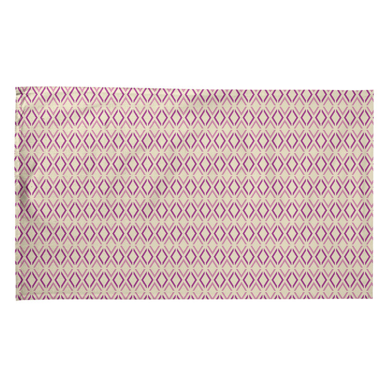 Torchon à losanges Arrow, Rose/mauve, Croisé en coton