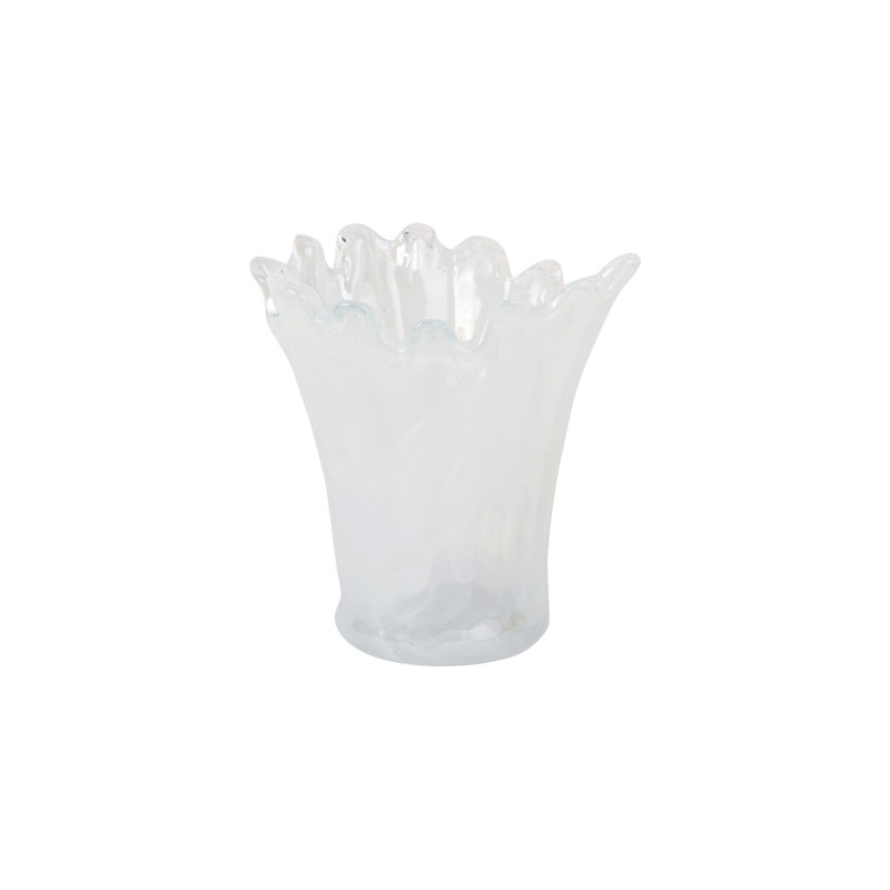 Onda Handmade Glass Table Vase, White