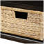 Banc de rangement rustique avec 3 tiroirs et 3 paniers en rotin, banc à chaussures pour le salon, vestibule ()-2074935842