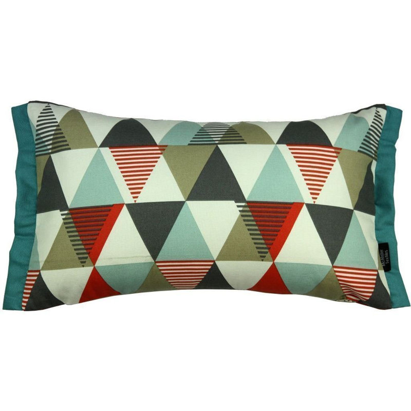 Amelia Geometric Rectangular Cushion, 30 x 50cm, Cushion Cover, Terracotta Orange