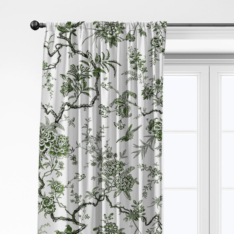 Tree Top Avocado Cotton Simple Top Pocket Drapery Panel Set of 2, 50" W x 108" L