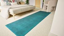 Runner Wool Hand Knotted 60cm X 180cm Area Rug, Green/Blue