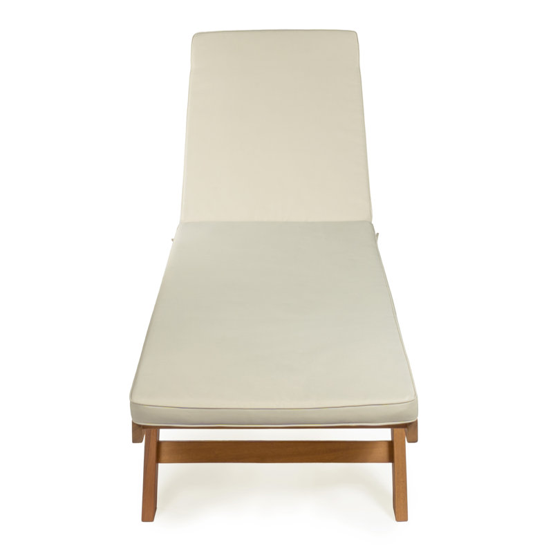 Chaise longue d'extérieur en bois d'acacia avec coussin gris clair et roulettes Mall Mall, Gris clair
