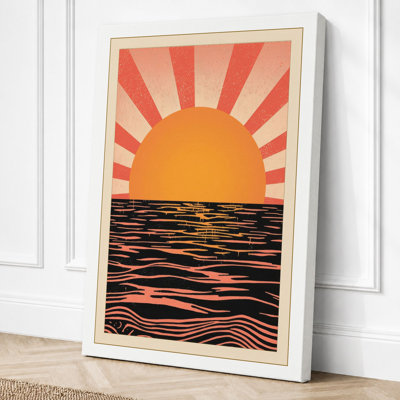 Sun Over Water Vintage - Wrapped Canvas