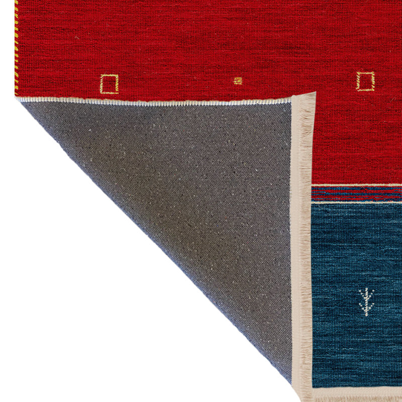Multi-Colored Piece Sectioned Patterned Modern Decorative Rug, Rectangle 4'7.12" x 6'6.74"