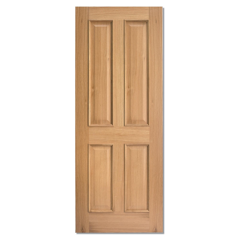 Regency 4P RM2S Unfinished Oak Internal Door, 198.1 cm H x 61 cm W x 3.5 cm D, Unfinished White Oak