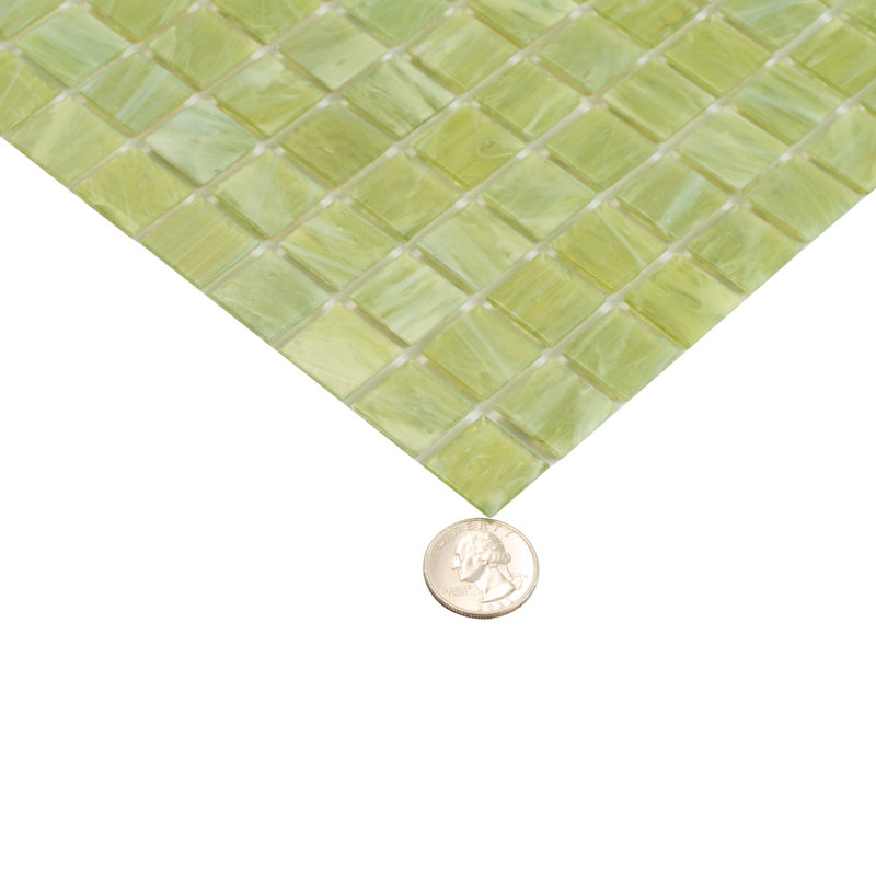 Carreau de mosaïque pour mur et plancher en verre 0,8 po x 0,8 po Celestial, Lézard vert