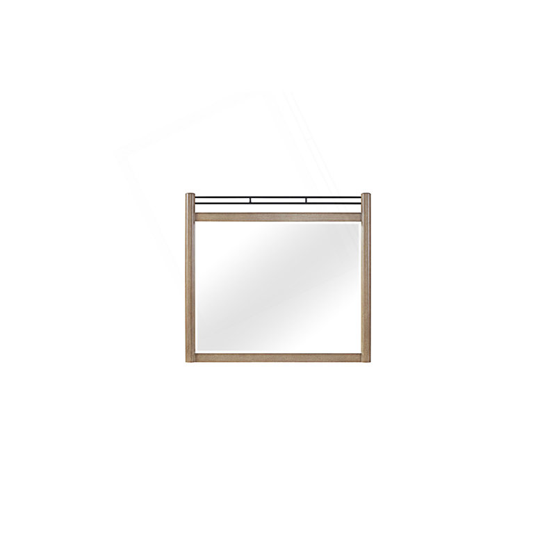 Élégant miroir à affiche avec détails en verre biseauté et en métal