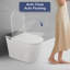Toilette intelligente sans réservoir avec bidet intégré, ouverture et fermeture automatiques, bidet plus large avec siège chauffant, eau chaude et sèche, capteur de pied, affichage à DEL, télécommande