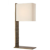 Anne-Marie Barton Fumar 34" Statement Table Lamp in Ridged Carbon with BouclÃ© Shade