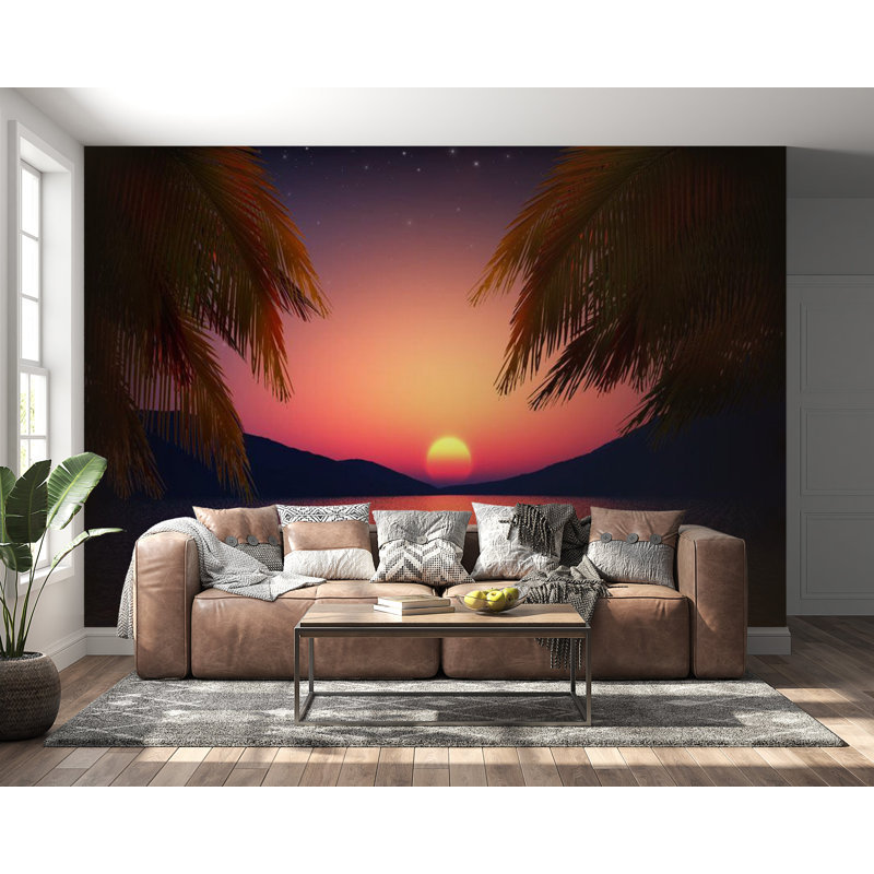 Murale Craner soirée romantique sur la plage, L 96 po x l 135 po