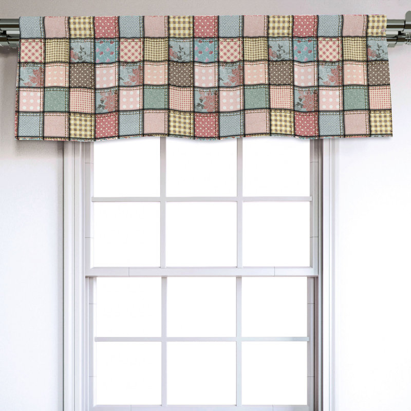 Sateen Plaid Ruffled Window Valance