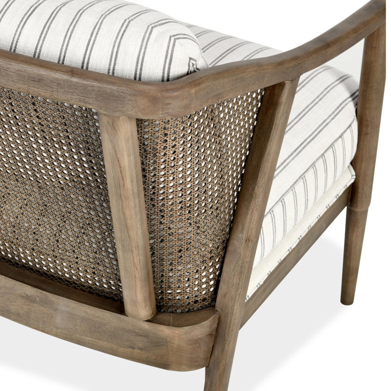 Cody Accent Chair, Gray/Beige Striped Polyester
