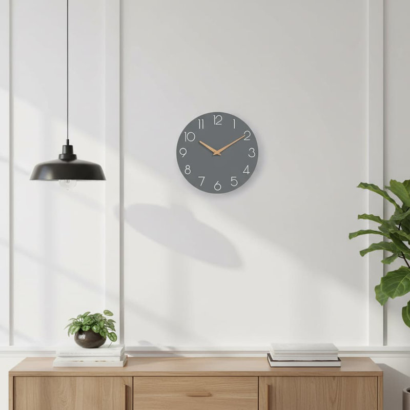Wood Wall Clock, Grey