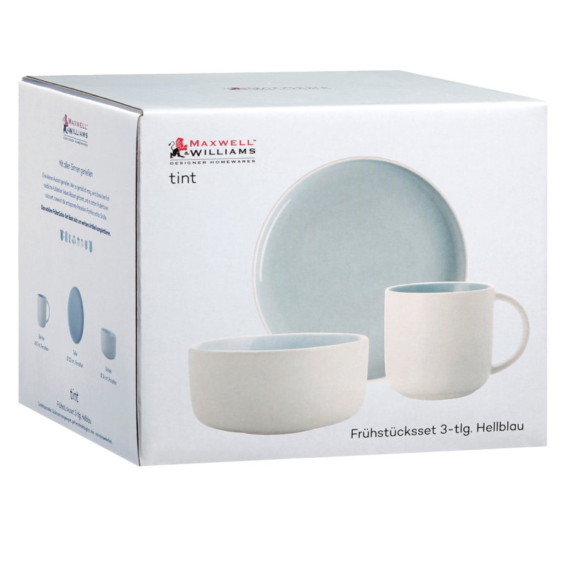 Piece Porcelain China Dinnerware Set, Light Blue