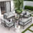 Roussel 9-Piece Outdoor Seating Group with Removable Cushions-477402247