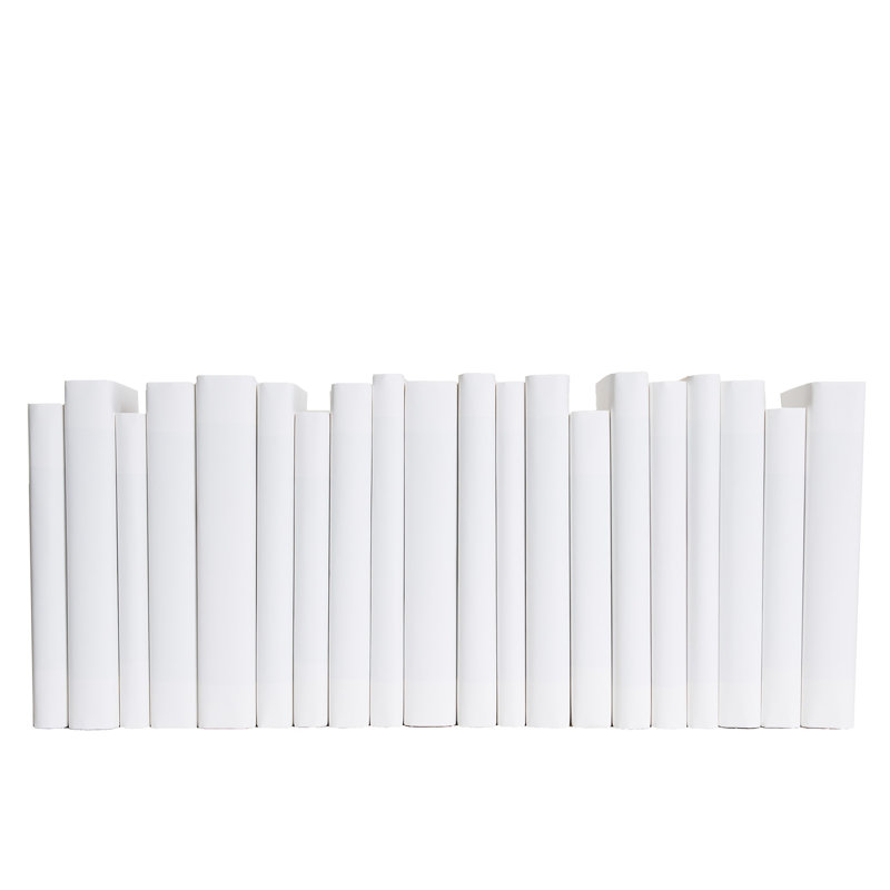 Decorative Books - Snowfall Paper Wrapped Books - White Books By The Foot