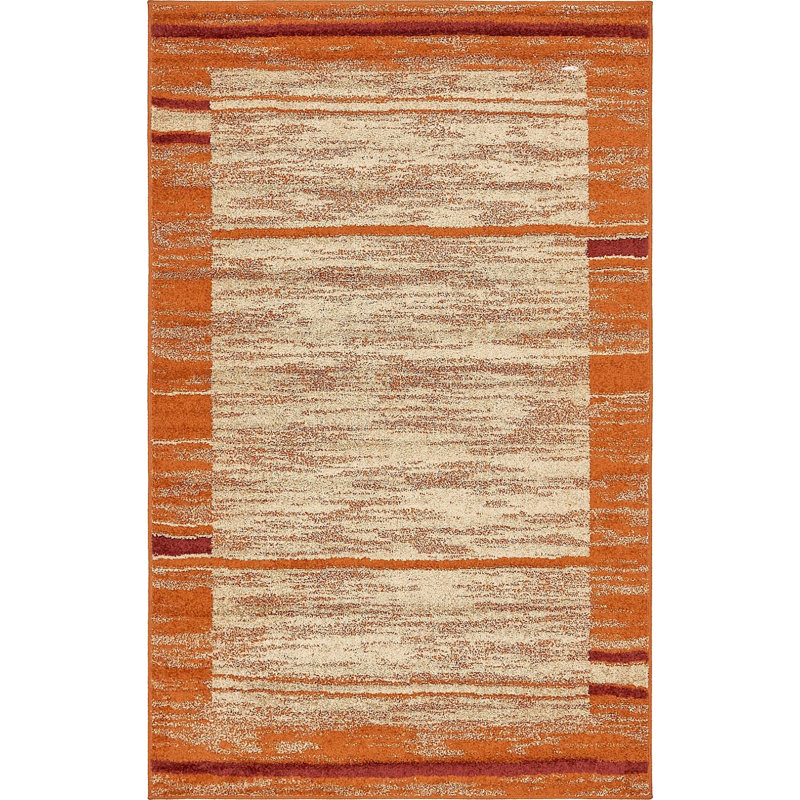 Tapis à motif Sud-Ouest orange / beige Harvest, Rectangle 2 pi x 3 pi