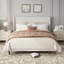 Modern Platform Bed Upholstered Bed Frame, Elegant Soft Bed With 12 Slats And High Backrest-1943738496-1924590942