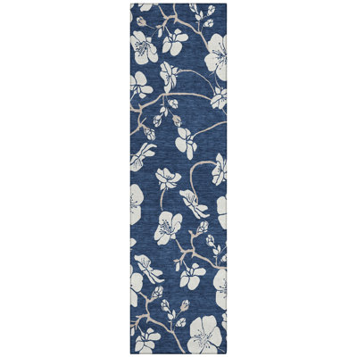 Ensa Navy Washable Indoor-Outdoor Rug - 