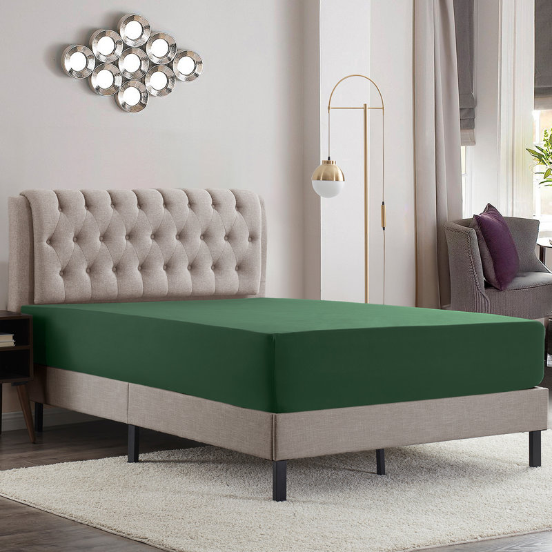 Ultra Soft Microfiber Deep Pocket Single Fitted Sheet, Hunter Green, Twin Fitted Sheet