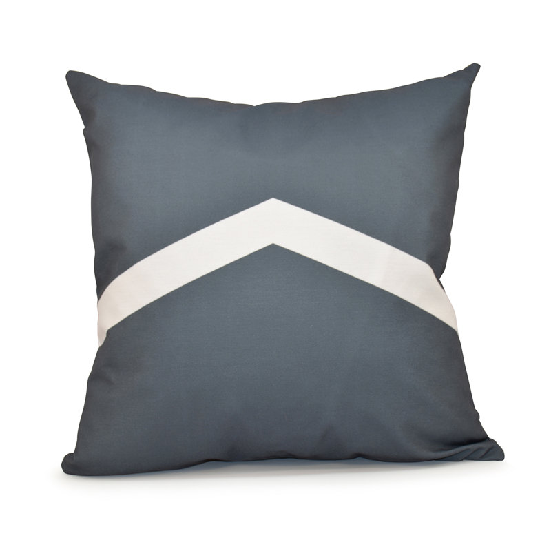 Geometric Reversible Throw Pillow, 16" x 16", Steel